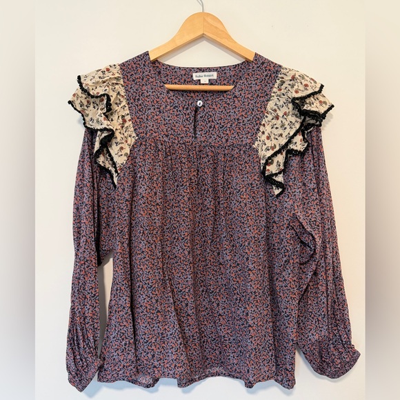Roller Rabbit Ruffled Floral Long Sleeve Top - Picture 1 of 8
